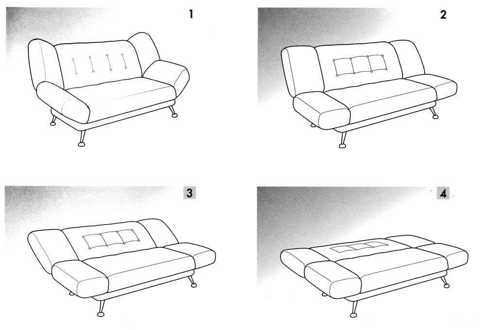 Современный практичный диван клик-кляк - фото примеров