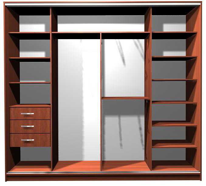 Популярные модели распашных шкафов, варианты внутреннего наполнения