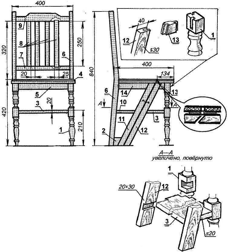 Стул-стремянка своими руками: чертежи и инструкции по изготовлению