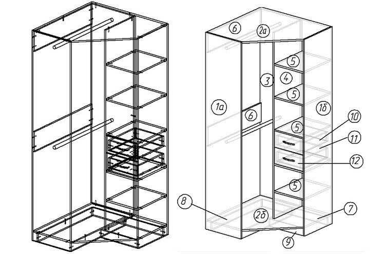 Угловой шкаф конструкция