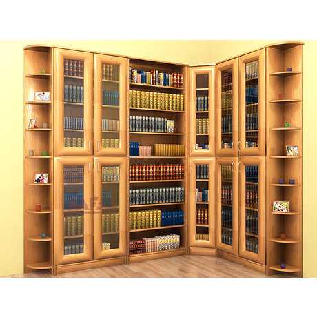 Угловые книжные шкафы (33 фото): шкаф для книг со стеклом, мебель со стеклянными дверями, малогабаритные изделия